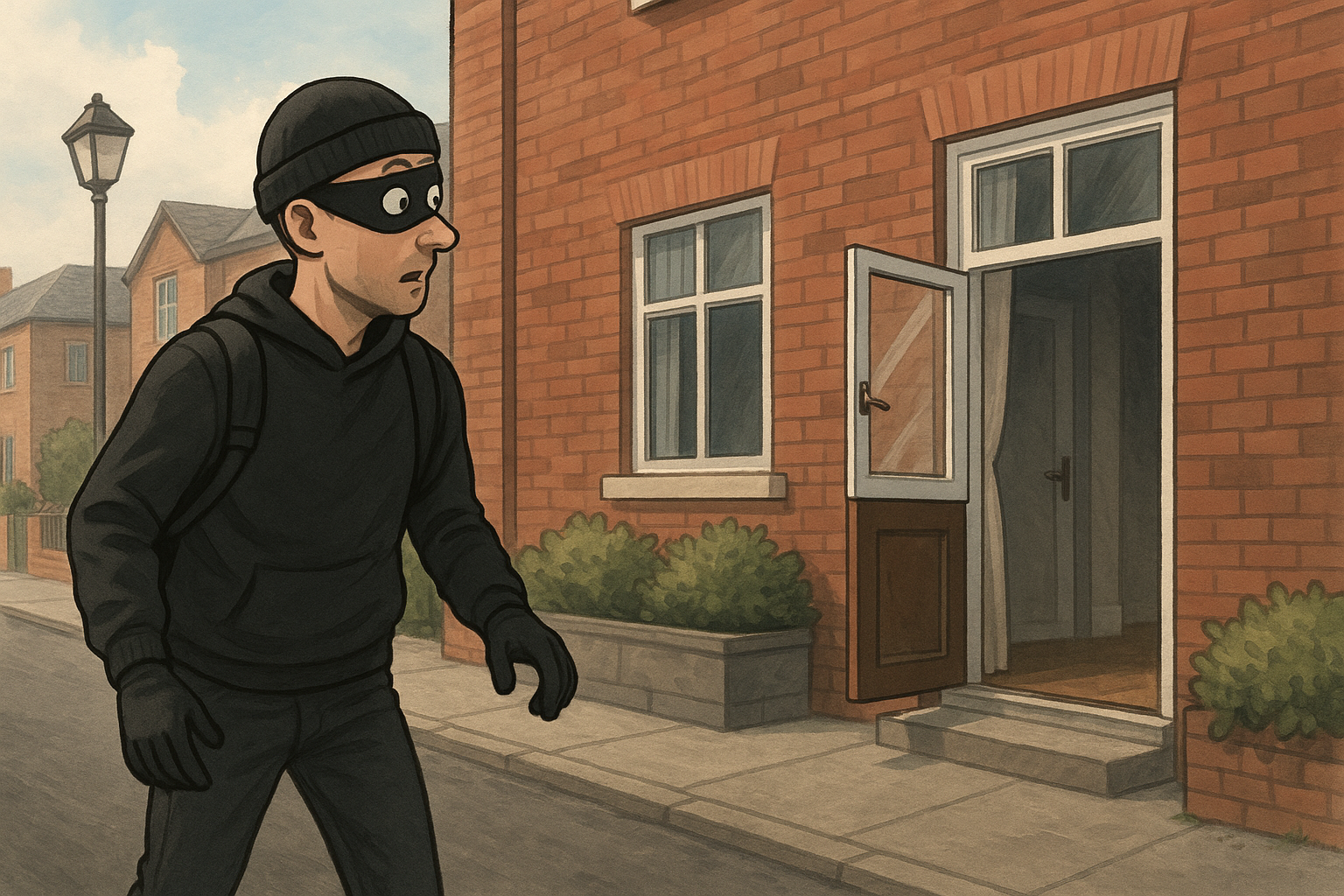 Illustration d’un cambrioleur dont le regard est attiré par un bien précieux visible