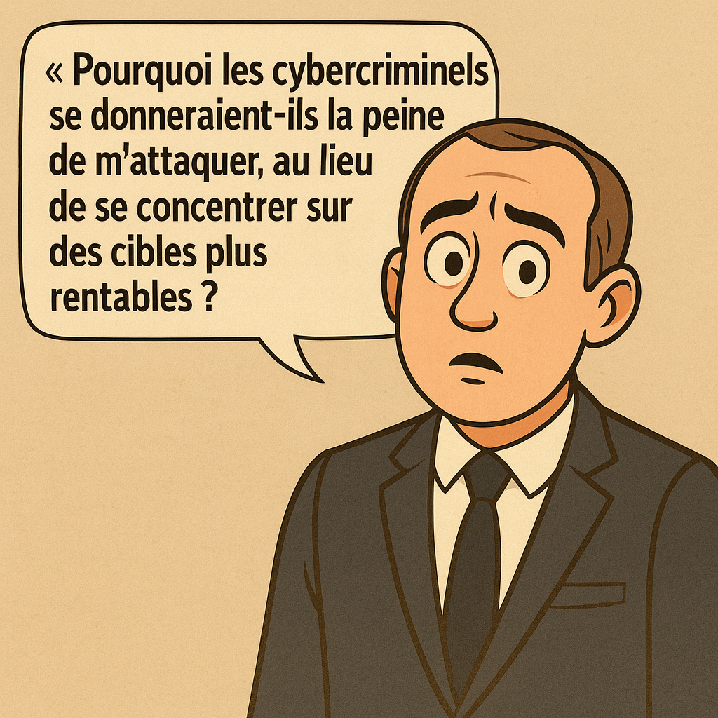 Illustration d’un entrepreneur se demandant pourquoi on voudrait l'attaquer